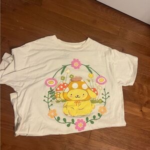 Cream T-Shirt with Cute Mushroom Design